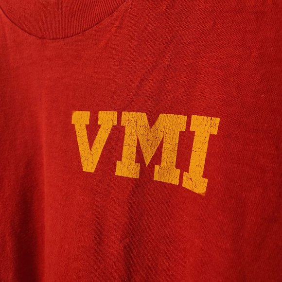 VMI (Virginia Military Institute) vintage red and yellow shirt - Picture 6 of 11